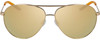 Front View of NIKE Chance-EV1218-751 Unisex Pilot Sunglasses Gold/Polarized Gold Mirror 61mm