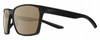 Profile View of NIKE Maverick-P-EV1097-001 Designer Polarized Sunglasses with Custom Cut Amber Brown Lenses in Matte Black Unisex Square Full Rim Acetate 59 mm