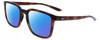 Profile View of NIKE Circuit-MI-220 Designer Polarized Sunglasses with Custom Cut Blue Mirror Lenses in Gloss Auburn Brown Tortoise Havana Unisex Square Full Rim Acetate 55 mm