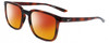 Profile View of NIKE Circuit-MI-220 Designer Polarized Sunglasses with Custom Cut Red Mirror Lenses in Gloss Auburn Brown Tortoise Havana Unisex Square Full Rim Acetate 55 mm
