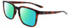 Profile View of NIKE Circuit-MI-220 Designer Polarized Reading Sunglasses with Custom Cut Powered Green Mirror Lenses in Gloss Auburn Brown Tortoise Havana Unisex Square Full Rim Acetate 55 mm