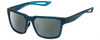 Profile View of NIKE Fleet-R-EV099-442 Designer Polarized Sunglasses with Custom Cut Smoke Grey Lenses in Matte Navy Blue Turquoise Mens Square Full Rim Acetate 55 mm