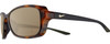 Profile View of NIKE Breeze-CT8031-220 Designer Polarized Reading Sunglasses with Custom Cut Powered Amber Brown Lenses in Gloss Brown Tortoise Havana Black Grey Gold Ladies Oval Full Rim Acetate 57 mm