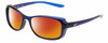 Profile View of NIKE Breeze-CT8031-410 Designer Polarized Sunglasses with Custom Cut Red Mirror Lenses in Midnight Navy Blue Crystal Ladies Oval Full Rim Acetate 57 mm