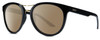 Profile View of Smith Optics Bridgetown Designer Polarized Sunglasses with Custom Cut Amber Brown Lenses in Gloss Black Gold Ladies Panthos Full Rim Acetate 54 mm
