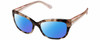 Profile View of Kate Spade JOHANNA Designer Polarized Sunglasses with Custom Cut Blue Mirror Lenses in Gloss Rose Brown Tortoise Havana Pink Crystal Ladies Cat Eye Full Rim Acetate 53 mm