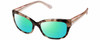 Profile View of Kate Spade JOHANNA Designer Polarized Reading Sunglasses with Custom Cut Powered Green Mirror Lenses in Gloss Rose Brown Tortoise Havana Pink Crystal Ladies Cat Eye Full Rim Acetate 53 mm