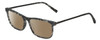 Profile View of Chopard VCH285 Designer Polarized Reading Sunglasses with Custom Cut Powered Amber Brown Lenses in Matte Grey Tortoise Havana Crystal Black Gunmetal Unisex Rectangular Full Rim Acetate 52 mm