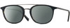 Profile View of John Varvatos V378 Designer Polarized Sunglasses with Custom Cut Smoke Grey Lenses in Gloss Black Brown Tortoise Havana 2-Tone Gunmetal Unisex Panthos Full Rim Acetate 49 mm