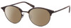 Profile View of John Varvatos V407 Designer Polarized Sunglasses with Custom Cut Amber Brown Lenses in Dark Brown Tortoise Havana Black Unisex Panthos Full Rim Metal 50 mm