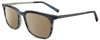 Profile View of John Varvatos V411 Designer Polarized Sunglasses with Custom Cut Amber Brown Lenses in Gloss Grey Blue Marble Silver Unisex Square Full Rim Acetate 51 mm