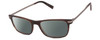 Profile View of John Varvatos V412 Designer Polarized Sunglasses with Custom Cut Smoke Grey Lenses in Gloss Dark Brown Auburn Marble Silver Unisex Rectangular Full Rim Acetate 54 mm