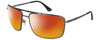 Profile View of Police SPL965 Designer Polarized Sunglasses with Custom Cut Red Mirror Lenses in Dark Gunmetal Matte Black Unisex Pilot Full Rim Metal 63 mm