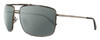 Profile View of Police SPL965 Designer Polarized Sunglasses with Custom Cut Smoke Grey Lenses in Shiny Gunmetal Matte Brown Tortoise Havana Unisex Pilot Full Rim Metal 63 mm