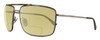 Profile View of Police SPL965 Designer Polarized Reading Sunglasses with Custom Cut Powered Sun Flower Yellow Lenses in Shiny Gunmetal Matte Brown Tortoise Havana Unisex Pilot Full Rim Metal 63 mm