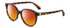 Profile View of Kate Spade ELIZA/F/S 086 Designer Polarized Sunglasses with Custom Cut Red Mirror Lenses in Dark Brown Tortoise Havana Amber Gold Ladies Round Full Rim Acetate 55 mm