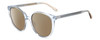 Profile View of Kate Spade KIMBERLYN/G/S PJP Designer Polarized Sunglasses with Custom Cut Amber Brown Lenses in Sky Blue Crystal Ladies Round Full Rim Acetate 56 mm