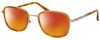 Profile View of Elton John TRIO Designer Polarized Sunglasses with Custom Cut Red Mirror Lenses in Amber Brown Crystal Gold Unisex Oval Full Rim Acetate 51 mm
