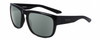 Profile View of Dragon Alliance RUNE-001 Designer Polarized Sunglasses with Custom Cut Smoke Grey Lenses in Gloss Black Unisex Square Full Rim Acetate 58 mm