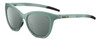 Profile View of Bolle PRIZE Designer Polarized Sunglasses with Custom Cut Smoke Grey Lenses in Matte Frost Green Grey Crystal Ladies Cat Eye Full Rim Acetate 51 mm
