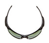 Top View of Calabria Half Volley Unisex Men's Womens POLARIZED Pickleball Sunglasses Glasses in Matte Black Metallic Silver Frame with G15 Green Lens