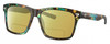 Profile View of Costa Del Mar Aransas Designer Polarized Reading Sunglasses with Custom Cut Powered Sun Flower Yellow Lenses in Shiny Ocean Blue Green Brown Tortoise Havana Unisex Square Full Rim Acetate 58 mm