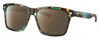 Profile View of Costa Del Mar Aransas Designer Polarized Reading Sunglasses with Custom Cut Powered Amber Brown Lenses in Shiny Ocean Blue Green Brown Tortoise Havana Unisex Square Full Rim Acetate 58 mm