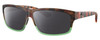 Profile View of Costa Del Mar Cut Designer Polarized Reading Sunglasses with Custom Cut Powered Smoke Grey Lenses in Matte Brown Tortoise Havana Green Tortuga Fade Unisex Rectangular Full Rim Acetate 60 mm