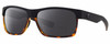 Profile View of Costa Del Mar Half Moon Designer Polarized Reading Sunglasses with Custom Cut Powered Smoke Grey Lenses in Matte Black Shiny Tortoise Havana Unisex Rectangular Full Rim Acetate 60 mm