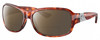 Profile View of Costa Del Mar Inlet Designer Polarized Reading Sunglasses with Custom Cut Powered Amber Brown Lenses in Amber Brown Tortoise Havana Silver Ladies Oval Full Rim Acetate 58 mm