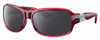 Profile View of Costa Del Mar Inlet Designer Polarized Sunglasses with Custom Cut Smoke Grey Lenses in Pink Pomegranate Crystal Fade Silver Ladies Oval Full Rim Acetate 58 mm