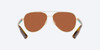 Close Up View of Costa Del Mar Peli Unisex Pilot Sunglasses Gold/Polarized Green Mirror 580P 57mm