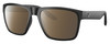 Profile View of Costa Del Mar Paunch XL Designer Polarized Sunglasses with Custom Cut Amber Brown Lenses in Matte Black Unisex Square Full Rim Acetate 59 mm