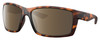 Profile View of Costa Del Mar Reefton Designer Polarized Sunglasses with Custom Cut Amber Brown Lenses in Matte Amber Brown Retro Tortoise Havana Unisex Rectangular Full Rim Acetate 64 mm