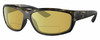 Profile View of Costa Del Mar Salt Break Designer Polarized Reading Sunglasses with Custom Cut Powered Sun Flower Yellow Lenses in Matte Brown Gray Crystal Black Wetlands Unisex Rectangular Full Rim Acetate 65 mm