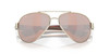 Close Up View of Costa South Point Sunglasses Rose Gold/Polarized Copper Silver Mirror 580P 59 mm