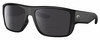 Profile View of Costa Del Mar Taxman Designer Polarized Reading Sunglasses with Custom Cut Powered Smoke Grey Lenses in Matte Black Unisex Square Full Rim Acetate 59 mm