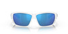 Front View of Costa Del Mar Tuna Alley Unisex Sunglasses White/Polarized Blue Mirror 580G 62mm