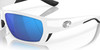 Top View of Costa Del Mar Tuna Alley Unisex Sunglasses White/Polarized Blue Mirror 580G 62mm