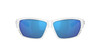 Side View of Costa Del Mar Tuna Alley Unisex Sunglasses White/Polarized Blue Mirror 580G 62mm Alternate 1