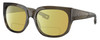 Profile View of Costa Del Mar Waterwoman Designer Polarized Reading Sunglasses with Custom Cut Powered Sun Flower Yellow Lenses in Taupe Gray Brown Crystal Ladies Cat Eye Full Rim Acetate 55 mm
