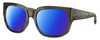 Profile View of Costa Del Mar Waterwoman Designer Polarized Reading Sunglasses with Custom Cut Powered Blue Mirror Lenses in Taupe Gray Brown Crystal Ladies Cat Eye Full Rim Acetate 55 mm