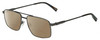 Profile View of Chopard VCHF56-0568 Designer Polarized Reading Sunglasses with Custom Cut Powered Amber Brown Lenses in Shiny Black Gunmetal Tortoise Havana Brown Mens Rectangular Full Rim Metal 57 mm