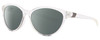 Profile View of NIKE CITY PERSONA DJ Designer Polarized Sunglasses with Custom Cut Smoke Grey Lenses in Clear Crystal Shiny Gunmetal Unisex Oval Full Rim Acetate 57 mm