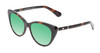 Profile View of Kate Spade SHERYLYN Designer Polarized Reading Sunglasses with Custom Cut Powered Green Mirror Lenses in Gloss Black Amber Brown Tortoise Havana Ladies Cat Eye Full Rim Acetate 54 mm