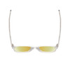 Top View of BCBG BAR104BL Unisex Pantho Polarized Sunglasses in Clear Crystal 52mm with Gold Mirror Lenses