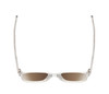 Top View of BCBG BAR104BL Unisex Pantho Sunglasses in Clear Crystal 52mm with NON-Polarized Brown Gradient Lenses