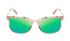 Front View of BCBG BAR105 Unisex Cat Eye Polarized Sunglasses in Red Rose Gold 52 mm with Green Mirror Lenses