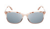 Front View of BCBG BAR105 Unisex Cat Eye Polarized Sunglasses in Red Rose Gold 52 mm with Silver Mirror Lenses
