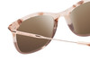 Close Up View of BCBG BAR105 Unisex Cat Eye Sunglasses in Red Rose Gold 52 mm with NON-Polarized Brown Gradient Lenses